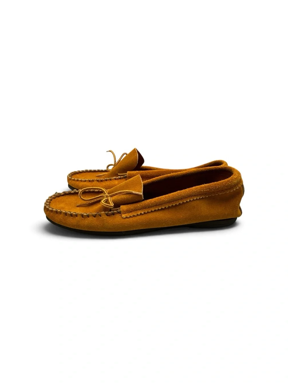 Vintage 70s 80s Handmade Suede Leather Moccasins Southwestern Shoes Size 10